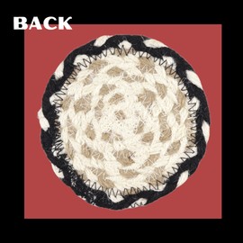 Nautical Drink Coasters, Braided Jute with Lobster Design, Woven Coaster Set for Mugs and Cups, 5 Inches (Pack of 2)