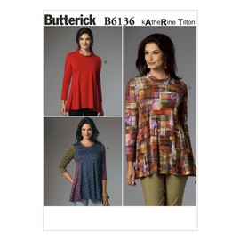 Butterick Patterns B6136 Misses' Tunic Sewing Template, Size Y (XSM-SML-MED)