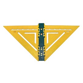 Rapid Rafter Double-Sided Square, Metal Strip for Level, Folds Flat, Yellow and Hunter Green, Tool for Carpenters and Framers - Made in The USA