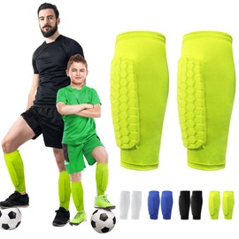 LUKIUP Schienbeinschoner Fußball Herren, XS/S/M/L chienbeinschoner Kinder Erwachsener Fussball, Breathable & Non-Slip Shin Pads Football Geeignet für Erwachsene und Kinder(Grün)