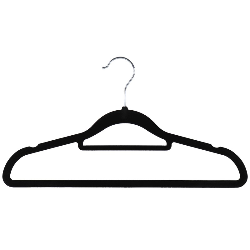 The Hanger Store 10 Black Non-slip Flocked Velvet Space Saving
