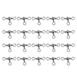 RiToEasysports Three Way Rolling Swivels, 20 Pieces, 3 Way Swivels, Fishing Tackle Durable, Flexible, Three Way Rolling Swivels, Triple Swivels, Fishing Connectors (3#)