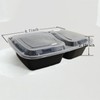 100pc 28 Oz 2-Grid Meal Prep Containers disposable, Plastic Food