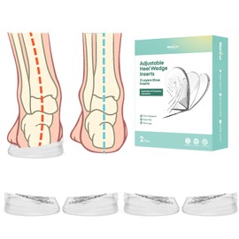 Adjustable Heel Lift Insert for Women - Welnove 3 Layers Heel Wedge for Supination & Pronation Correction, Adhesive Medial & Lateral Heel Inserts for Bow Legs, Knee Pain, Foot Alignment - Size L