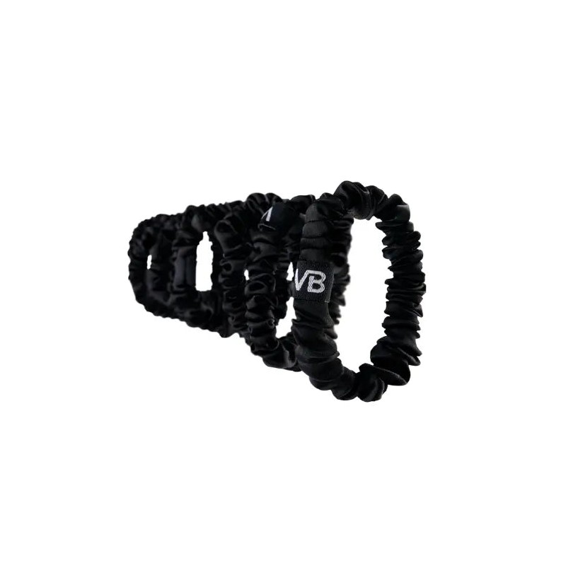 Veganboost Small Satin Scrunchies Black