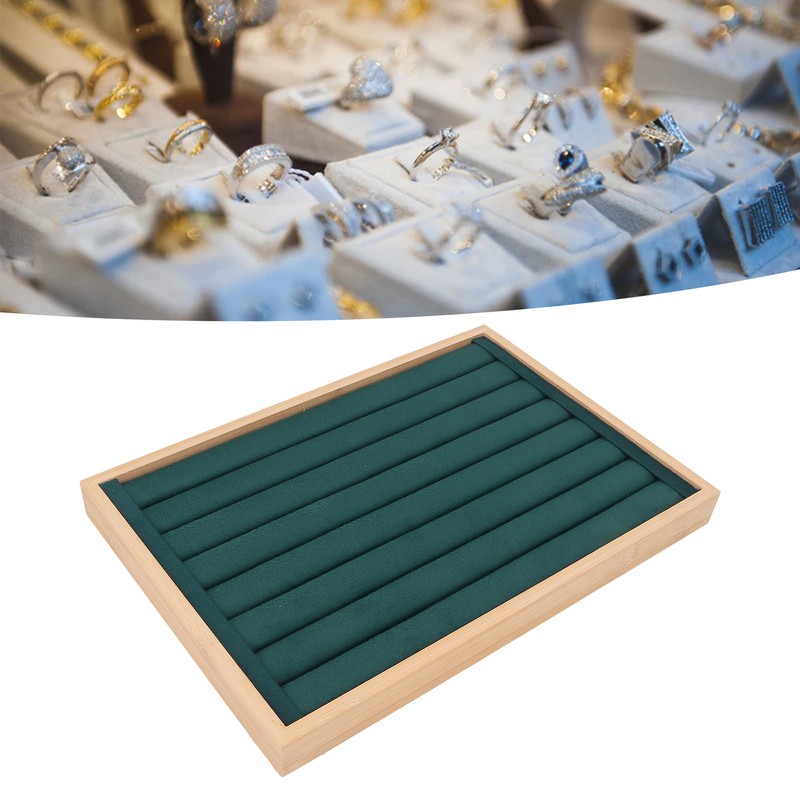 Rings Tray 7 Rows Stackable Protective Scratch Proof Lining Drawer