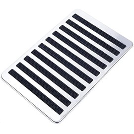 Takelablaze Stainless Steel Plate Carpet Mat Universal Driver Auto Interior Floor Mat Patch Foot Heel Pedal Foot Rest Pedal Pad for Car Vehicles Trucks