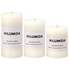 White Pillar Candles Set of 3 - Hand-Poured Unscented Candles,