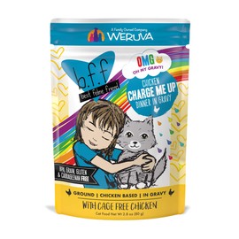 B.F.F. OMG - Best Feline Friend Oh My Gravy!, Chicken Charge Me Up with Chicken in Gravy, 2.8oz Pouch (Pack of 12)