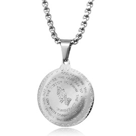 Puente Necklace, Men's, Women's, Stainless Steel, Maria Necklace, Coin, Medal, Coin Necklace, Mysterious Medal, Worship, Playing Hands, Praying Hands, Chain Necklace, Silver, Gold, Stainless Steel, No