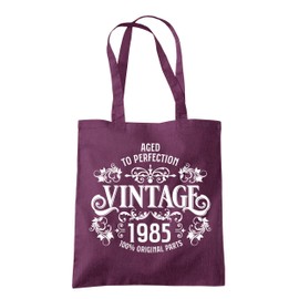 Dead Set Studio 40th Birthday Tote Bag, Women's 40th Gift, Plum
