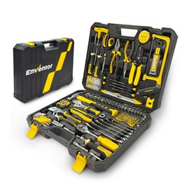 ENVENTOR Home Tool Kit, 220 Pcs Basic Household Auto Repair Tool Set with Toolbox Storage Case, Wrench Combination Tool Set for Men Women Home Maintenance, DIY Projects, General Hand Tool Kit