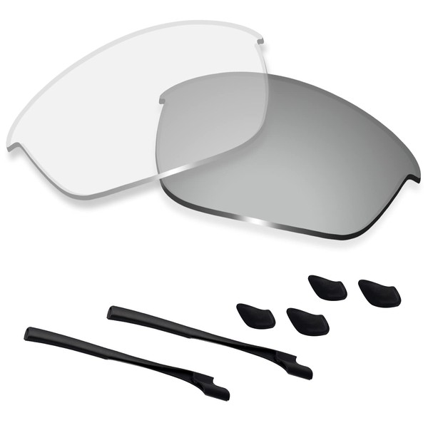 Betterun Photochromic Clear Replacement Lenses/Rubber Kits for Oakley Half Jacket