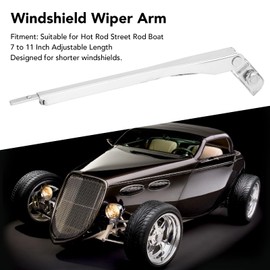 Xiuganpo Windshield Wiper Arm, 7 to 11in Stainless Steel Electric Wiper Arm, Adjustable Length Easy to Install Hot Rat Rod Street Replacement for Street Rod, Boat, Tractor, UTV