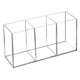 Modest Joy Pen Holder, Pen Stand, 3 Levels, Dividers, Transparent Acrylic, Storage Box, Tabletop Storage, Stationery, Cosmetics, Makeup Brushes, Small Items, Clear, Stylish