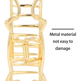 Unbranded (Bright Gold)Hair Claw Clips Metal Strong Hold NonSlip Cat Shape Strong Hold