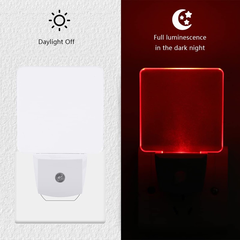 KINUR Red Night Light,2 Pack LED Night Lights Plug into
