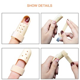 Yimanduo 5 Pieces Finger Splint, Mallet Finger Support, Straighten Finger Plastic Finger Protector for Finger Arthritis, Trigger Finger and Finger Joint Pain