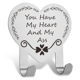 FOUGSTA You Have My Heart Couple Key Holder for Wall, Apartment Must Haves for Couples, Couple Key Holder, Gift for Couples Home, Stainless Steel Key Holder Hooks,3.14 * 3.14inch,XCX12