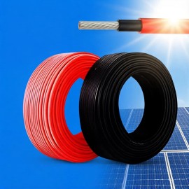 30m 50m Solar PV Cable 4mm² 6mm² Solar Power Cable Wire / TUV Cable for PV Panels Connection Red Black XLPE Jacket 10AWG 14AWGType: Solar Cable 12AWG 4mm² 50meter Red