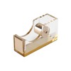 Sleek Acrylic Tape Dispenser Sharp Gold Blade Holds Standard Tape