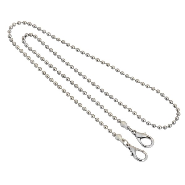 1928 Jewelry Stainless Steel 3.2 mm Ball Chain Face Mask Necklace For Women Holder 22 Inch