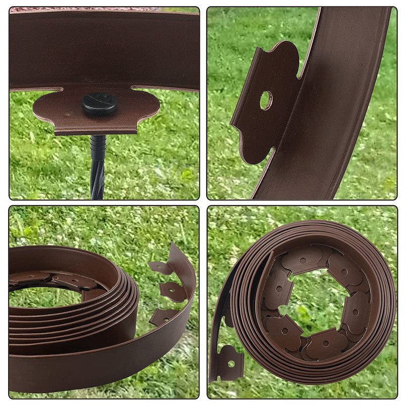 40 Ft Landscape Edging Kit, Brown Garden Edging Border with