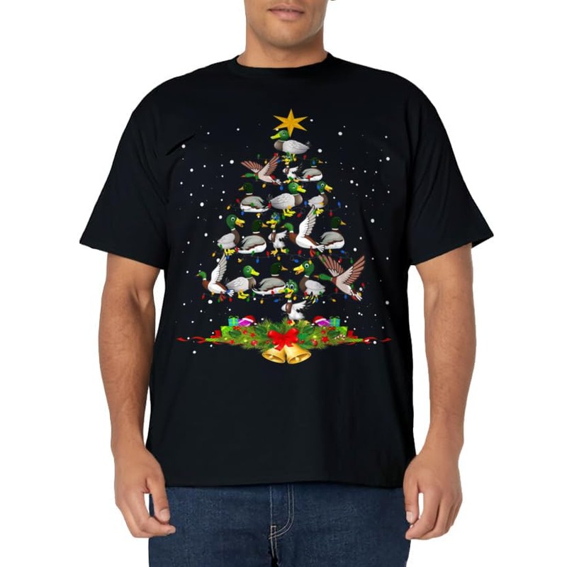 Mallard Duck Christmas Tree Costume Duck Lover Gift T-Shirt