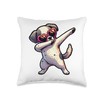 Dog Heart Shape Sunglasses Dabbing Dance Lover Throw Pillow