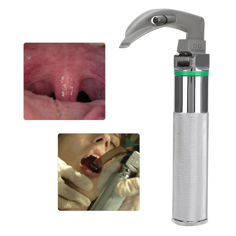 Stainless Steel Diagnosis Laryngoscope Set Adult Children Throat Detection Tool