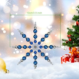 Naler Set of 6 Pearl Stars Craft Set Snowflakes Christmas Decoration for DIY Crafts with Approx. 500 Pieces Beads for Christmas Decoration