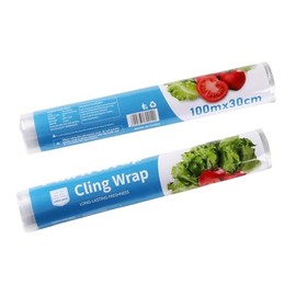 2 Rolls of Cling Film for Food, Suitable for Quaszwia Brands Foil Cutter, Practical Kitchen Film, Essential Cooking Aid for Food Storage & Preparation, 30 cm x 100 m per Roll.
