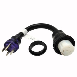 Parkworld RV Shore Power 50A Extension Cord Adapter, NEMA 14-50P to SS2-50R Straight Plug for Generator (1.5FT)