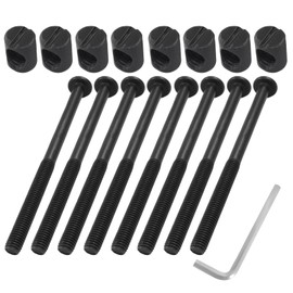 Murtenze 8-Pack M8 X 120mm Bunk Bed Bolts Black, Hex Drive Socket Furniture Barrel Screws with Nuts for Furniture Crib Baby Bed (with 1 x Wrench)