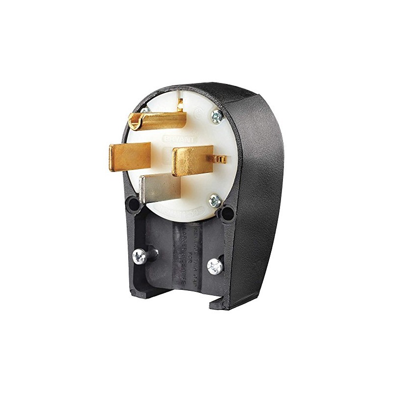 Bryant Electric 9452ANPB Angle Plug, Industrial Grade, Grounding, NEMA 14-50P,
