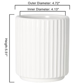 MONOSUGO Small Utensil Holder for Kitchen Counter (H5.51” x W4.92”) Ceramic Countertop Utensil Holder for Kitchen Utensils Crock for Countertop Includes Silicone Drying Mat Light Cadetblue