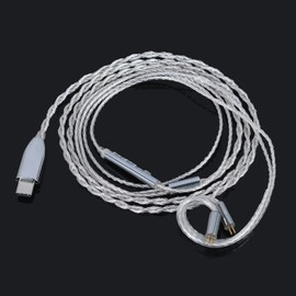 YYSEE 0.78mm 2 Pin Cable USB C IEM Upgrade Cable with Mic 6 Strands OFC Silver Plated Earphone Detachable Replacement Cable for KZ ZST ZS10 Pro ZS6 ZSN PRO V90 V80 AS10 ZSX IEMs etc