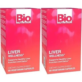 Bio Nutrition 2 Pack Liver Wellness 60 Vegetarian Capsules | Supports Healthy Liver Fuction | Detoxification Support | Milk Thistle 500 mg | Digestive Health | Improved Energy Levels