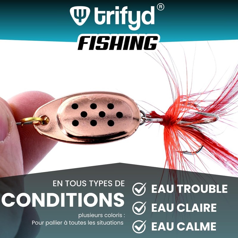 trifyd ® Trout fishing lures and spinning spoons, Pack of
