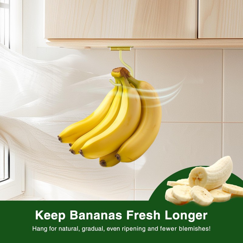 bussdis Banana Hook Under Cabinet - Adhesive Banana Hanger Under