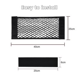 4 Stück Kofferraum Netztasche Klett 40x25 cm, Autozubehör Kofferraum Organizer Netztasche Klein, Universal Kofferraumnetz Schutznetz Elastisch Kofferraum, Aufbewahrungsnetz für Auto, Transporter