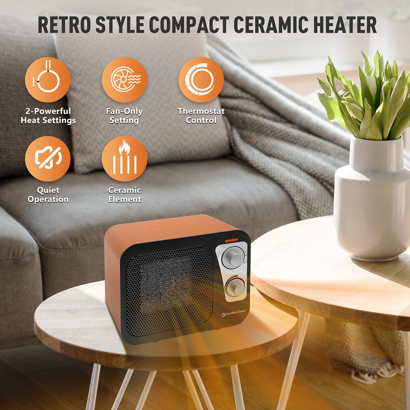 Comfort Zone Space Heaters for Indoor Use, Portable Heater, Fast