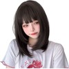 Morningplace Semi-Long Wig with Net, Smooth, Straight (Brown)
