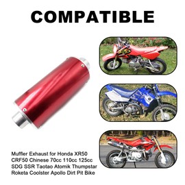 Motorcycle Exhaust High Performance Slip On Exhaust Motorcycle Muffler Accessories for Honda CRF50 XR50 CRF50F 70cc 110cc 125cc Coolster Sport-B Taotao Apollo Chinese Dirt Pit Bike