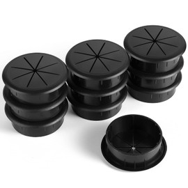 HYCC 2-3/8" - Cubierta para Agujero de Cable, Ojal de Escritorio Flexible - Color: Negro - 10 Paquetes