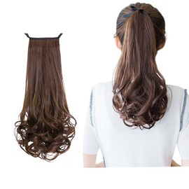 Ponytail Wig, Ribbon Type, Curl, 13.8 inches (35 cm), Point Wig, Fluffy Curly Hair, Partial Wig, Easy to Wear, Natural Extension, Wig, One Touch, Heat Resistant, Small Face Effect, Recitals, Dance,