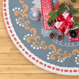 Scandinavian Folk Fox Christmas Tree Skirt (60 Inches)