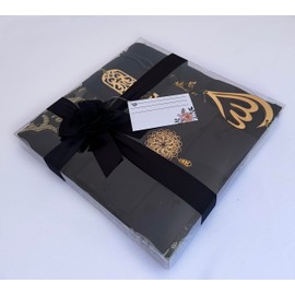 Prayer Rug | 5 in One Prayer Mat, Surah Booklet, Tasbeeh, Scarf, Quran Case Set | Pearl Prayer Beads | Islamic Gift for Her | Islamic Gifts for Occasions | Prayer Mat| Birthday Gift (Black)