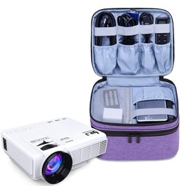 (Purple) - Luxja Carrying Bag for DR.J Mini Projector, Portable Case for Mini Projector and Accessories (Fits Most Major Mini Projectors), Purple