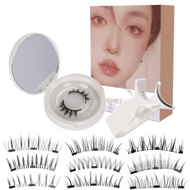 Magnetic False Eyelashes, Magnetic Eyelashes, Natural, No Glue Required, Magnetic, Reusable, Lightweight, High Quality Fiber, Soft, 3D False Eyelashes, Long Lasting, Waterproof, Sweatproof, Portable,